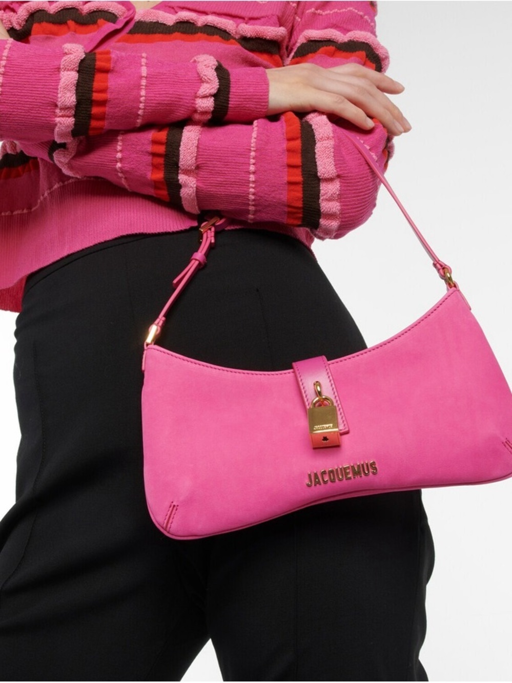 Jacquemus le bisou suede pink Leather Shoulder Bag. NWT AND STICKERS - Picture 2 of 5